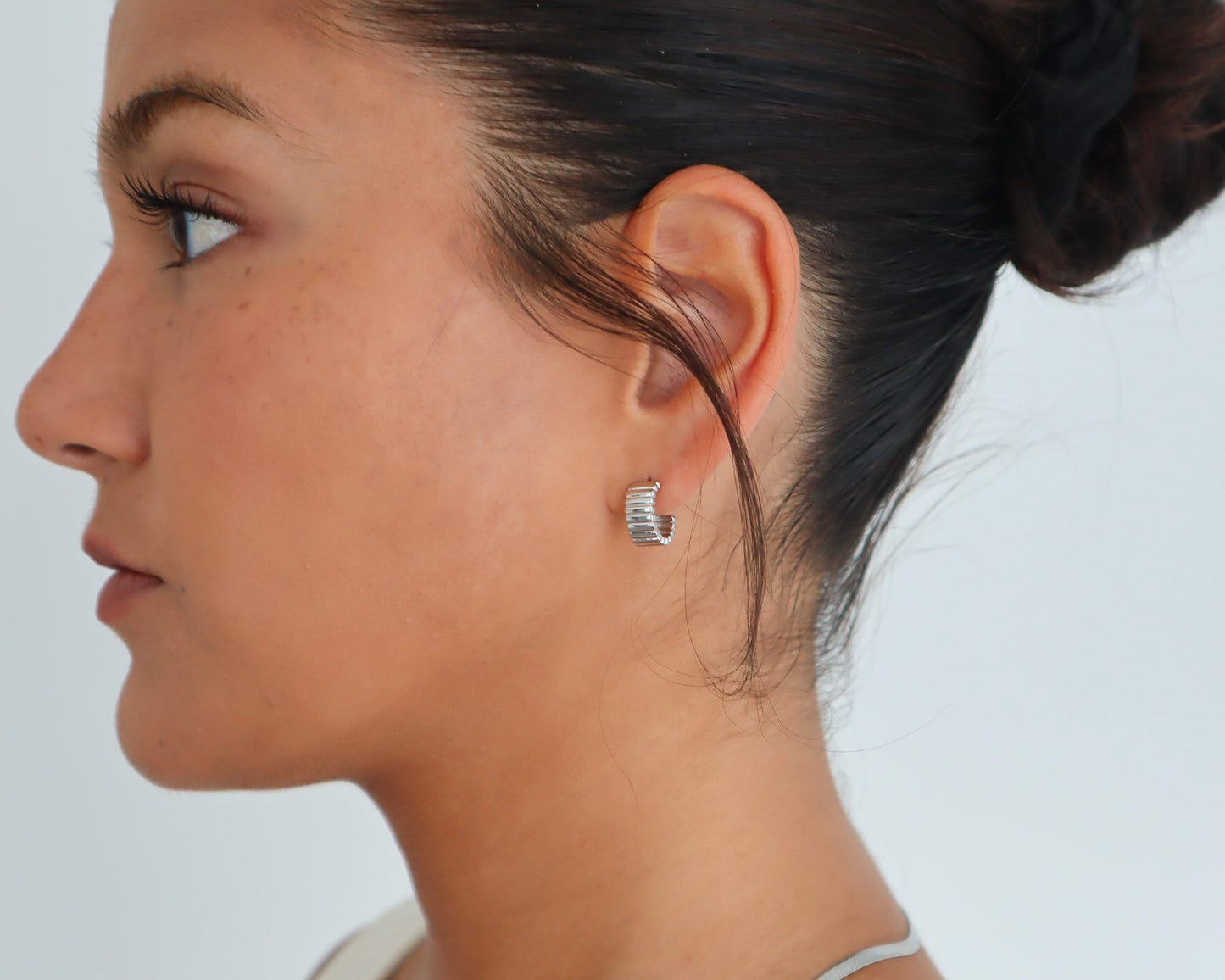 TEXTURED HOOP STUDS