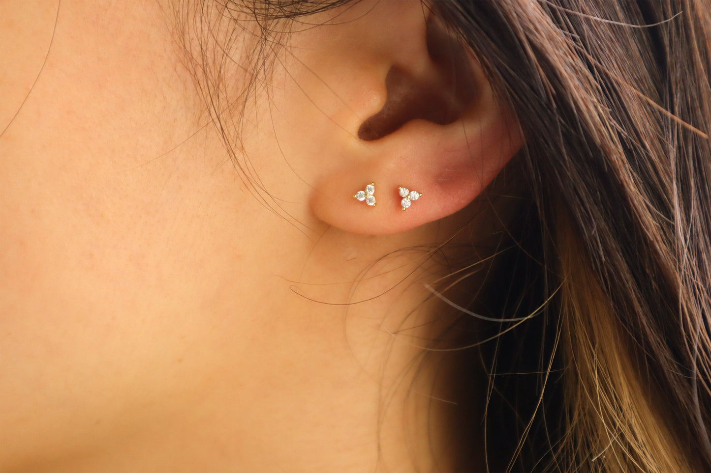 TRIO CLOVER STUDS