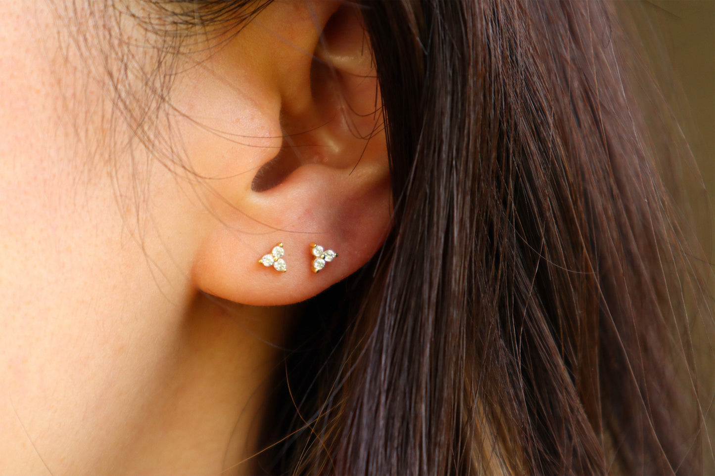 TRIO CLOVER STUDS