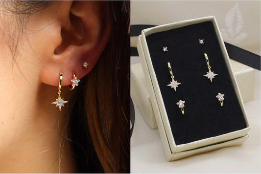 STARBURST EARRING SET