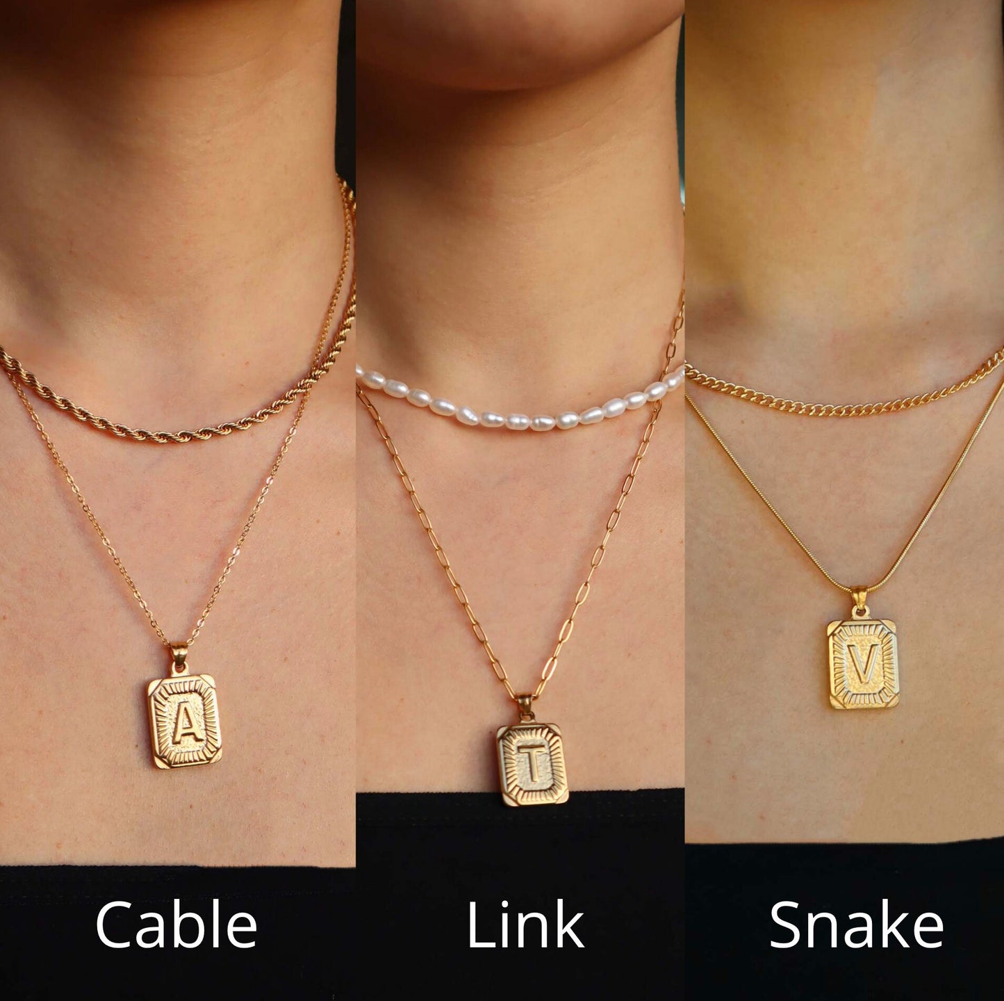 INITIAL CARD NECKLACE