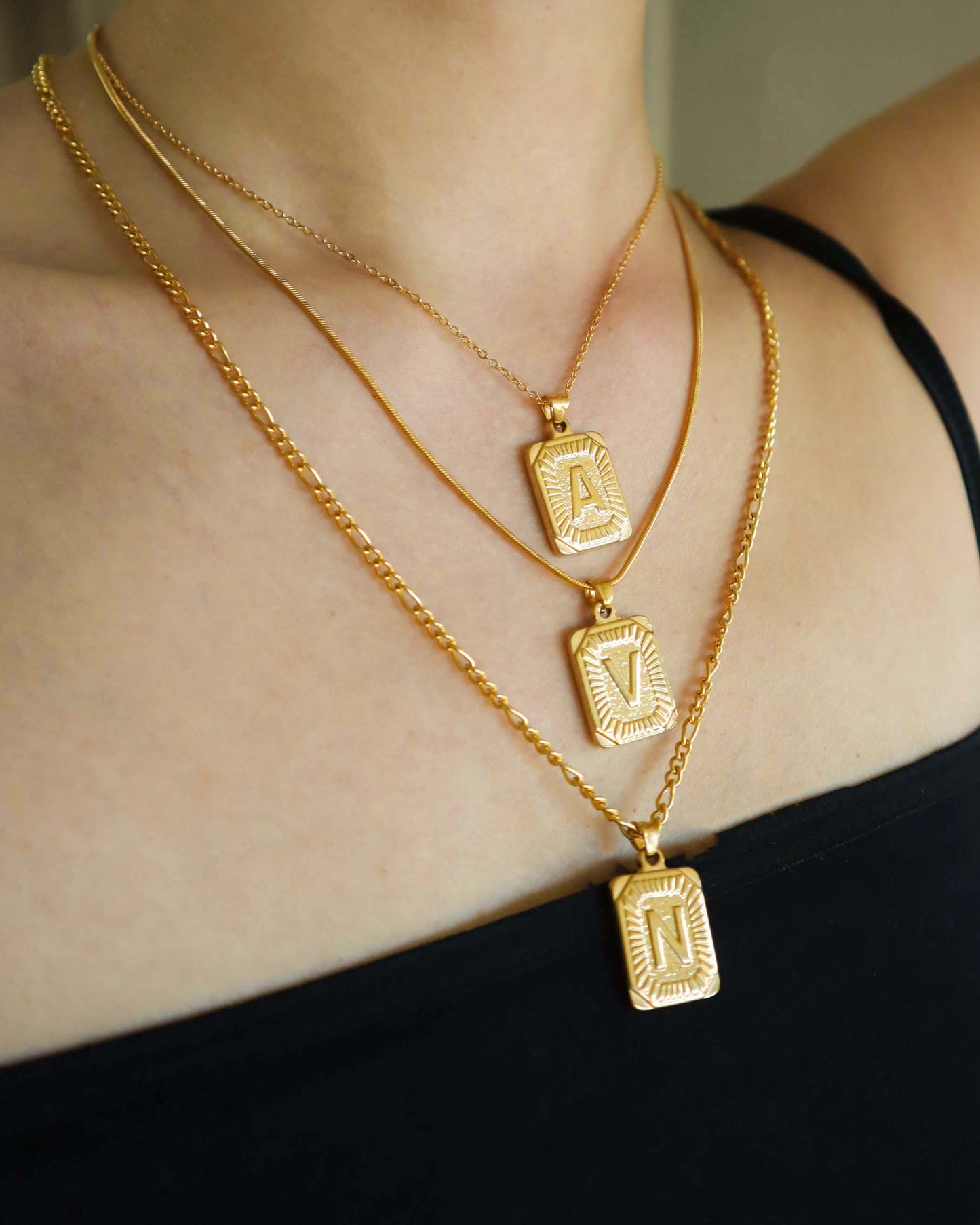 INITIAL CARD NECKLACE