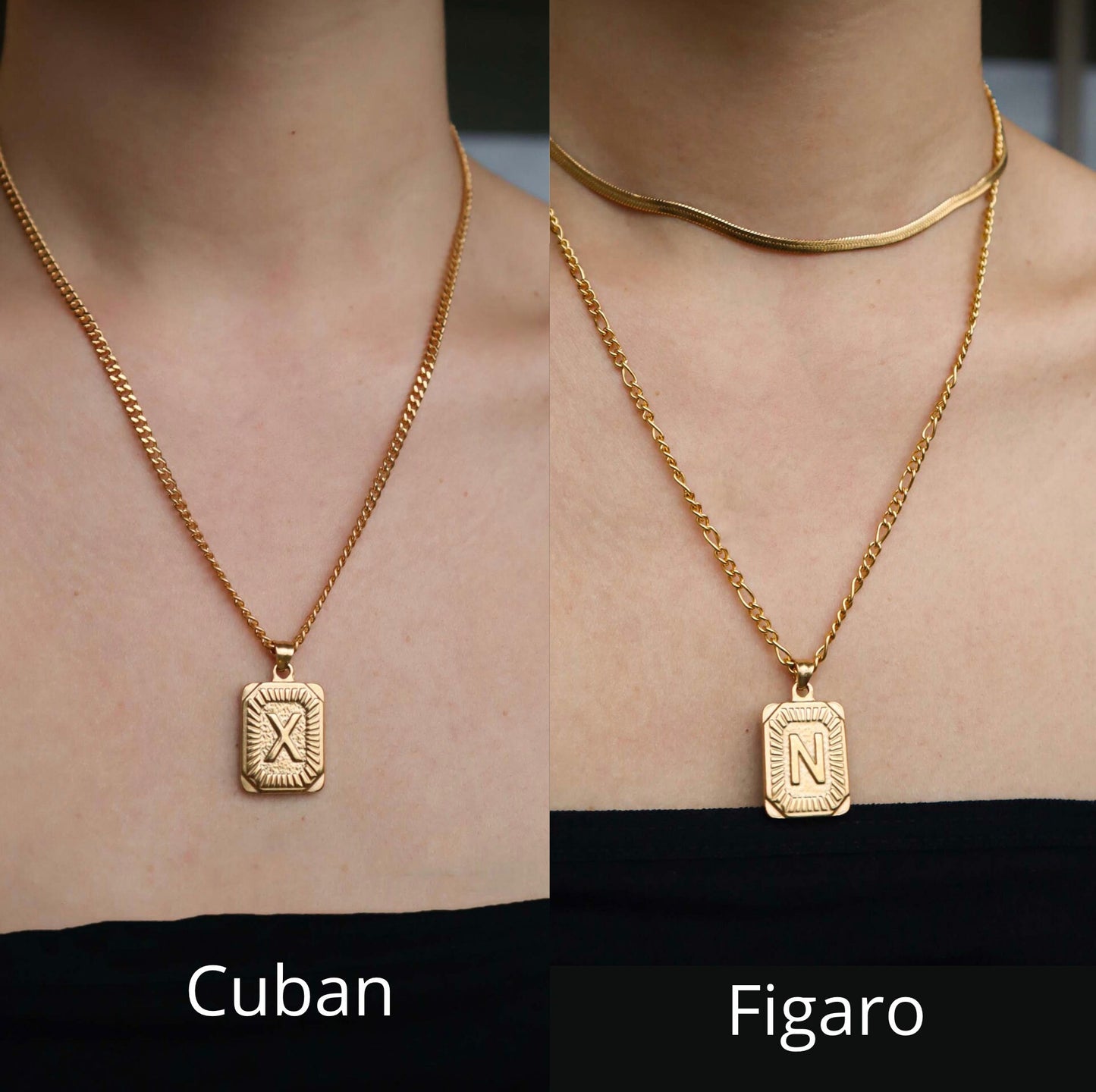 INITIAL CARD NECKLACE