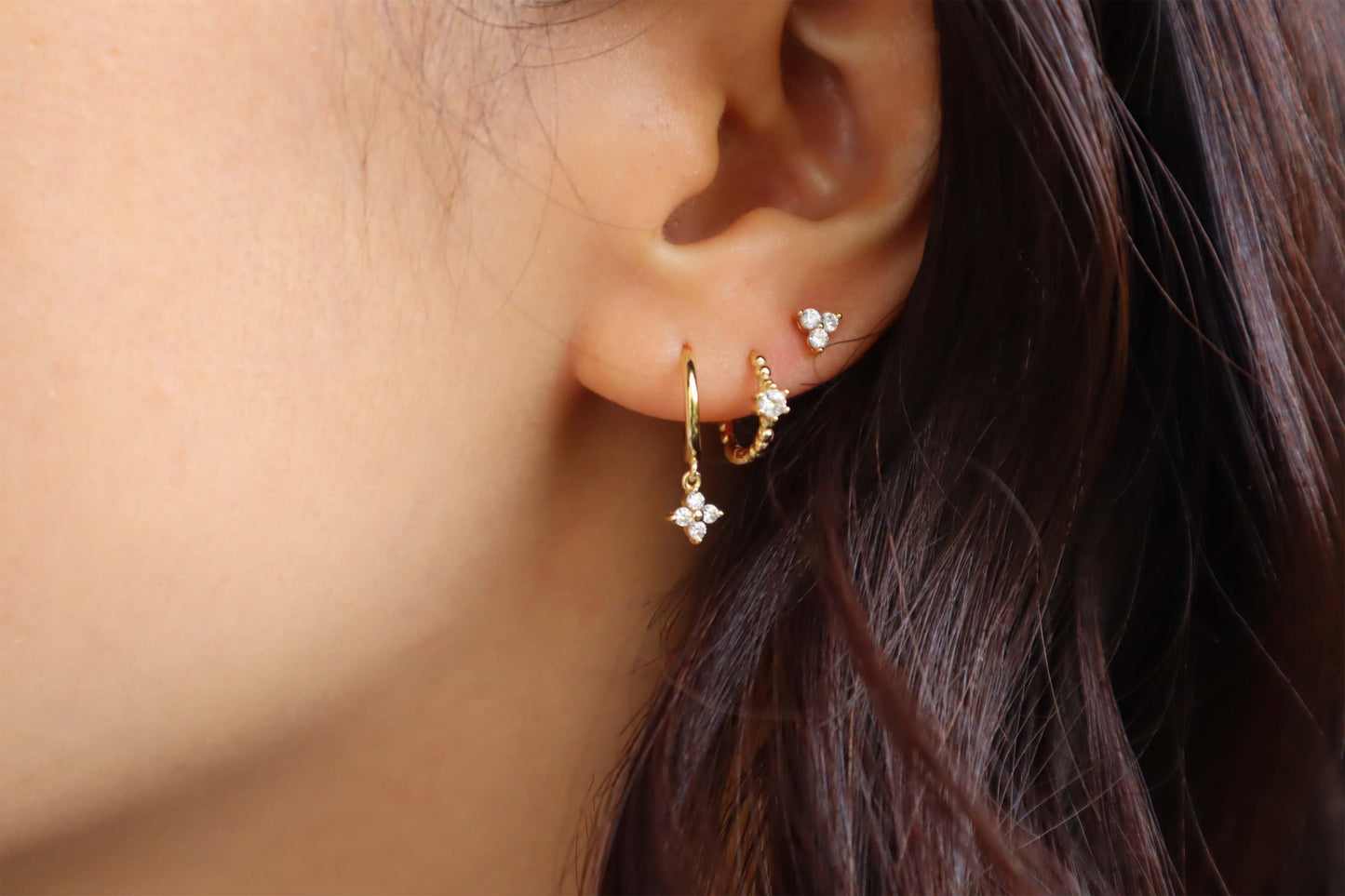 TRIO CLOVER STUDS