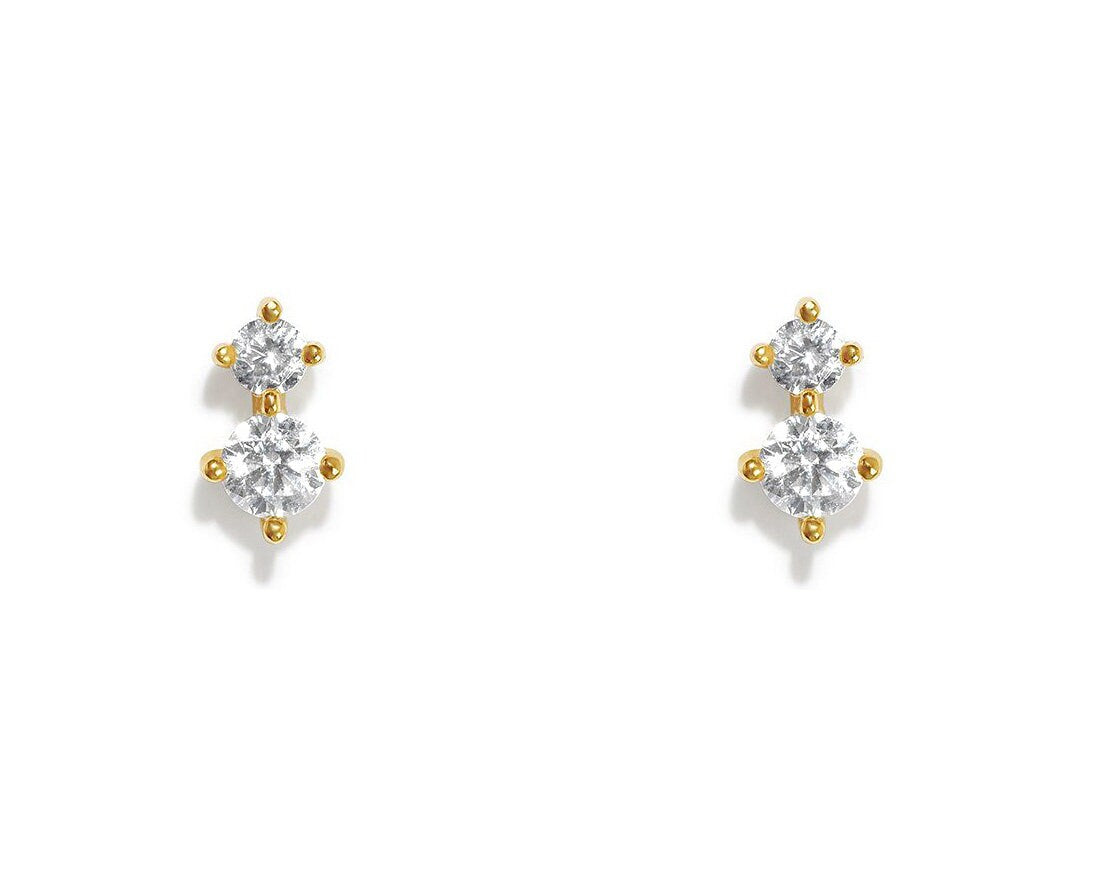 DOUBLE CZ STUDS