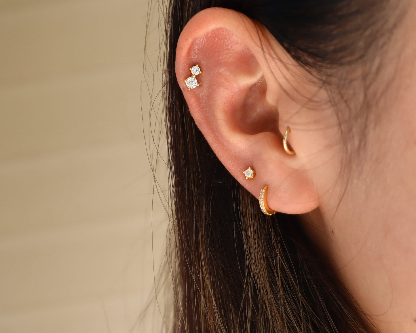 DOUBLE CZ STUDS