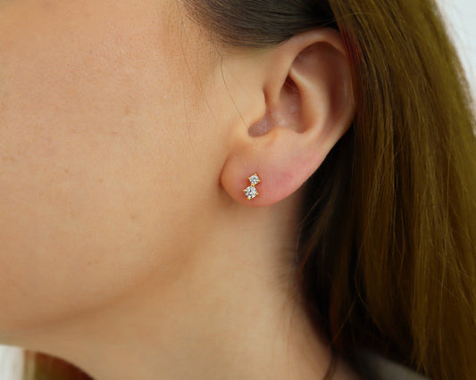 DOUBLE CZ STUDS