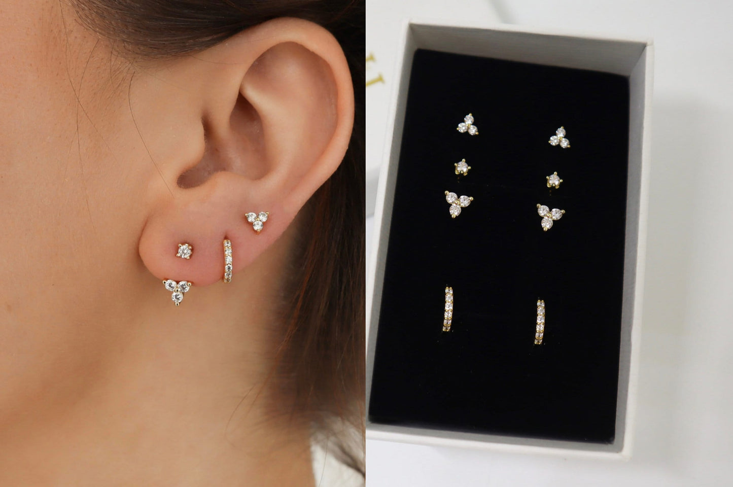 CLOVER DROP EARRING SET