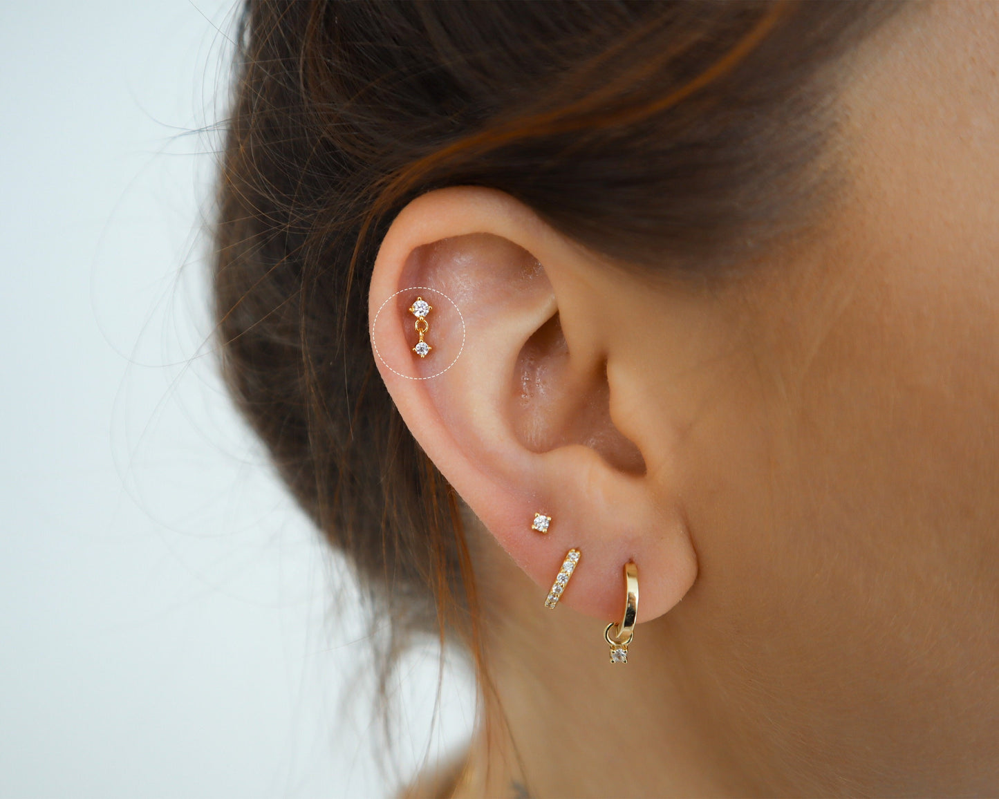 DIAMOND DROP STUDS MINI