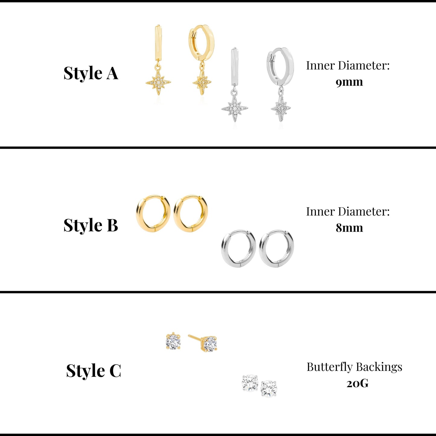 GOLDSTAR EARRING SET