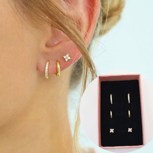 4 LEAF EARRING SET