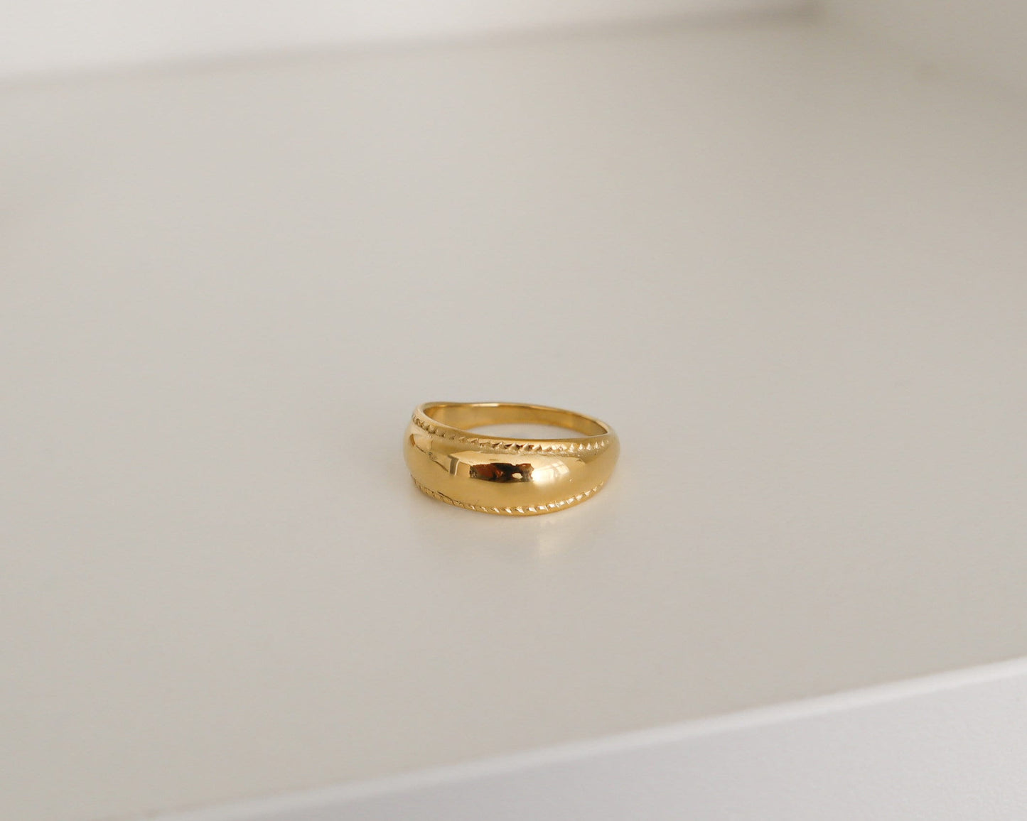 18K Gold Dome Ring, Gold Chunky Ring, WaterProof Tarnish rings , Gold Plated Stainless Steel Rings