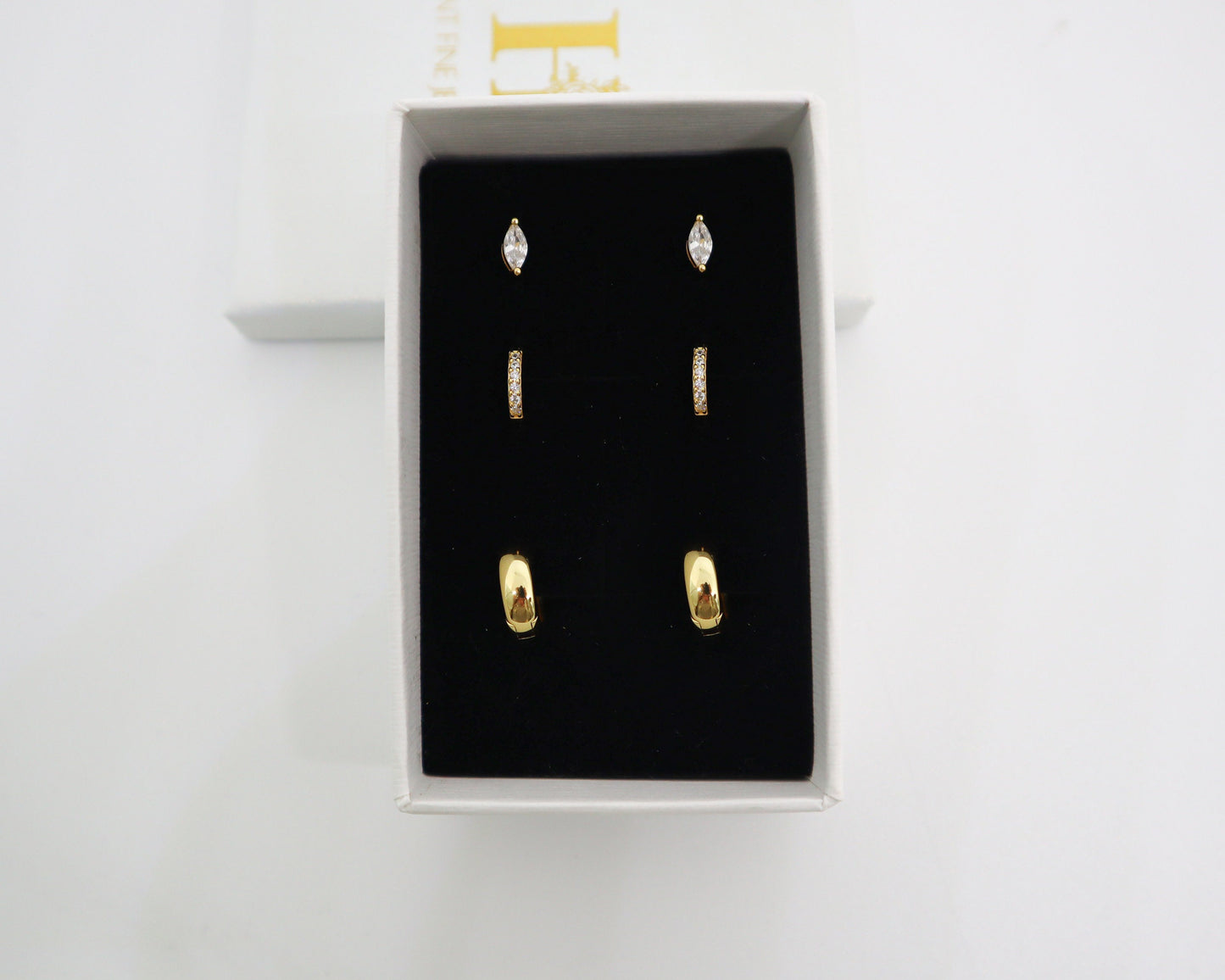 Marquise Gold Earrings Set