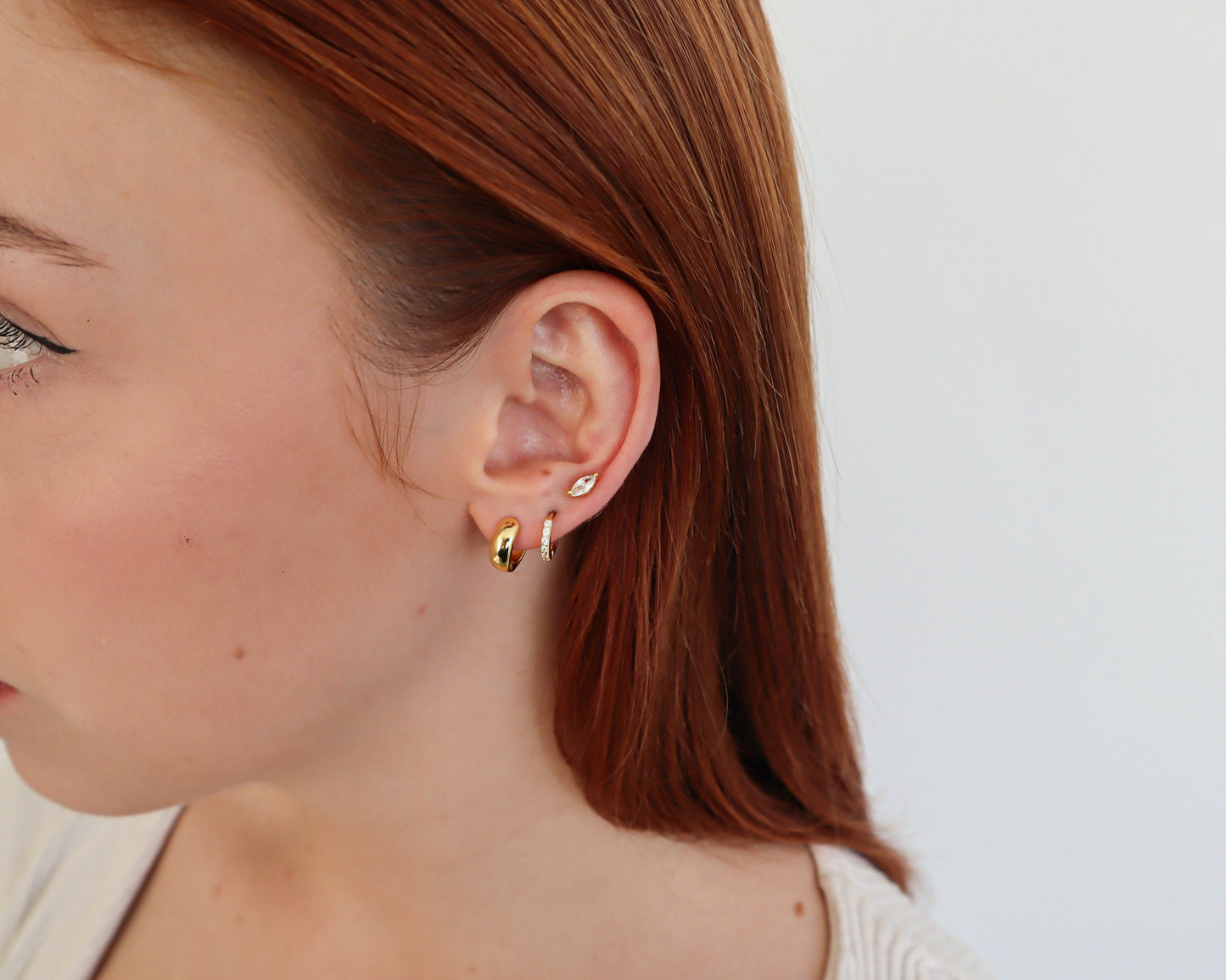 Marquise Gold Earrings Set