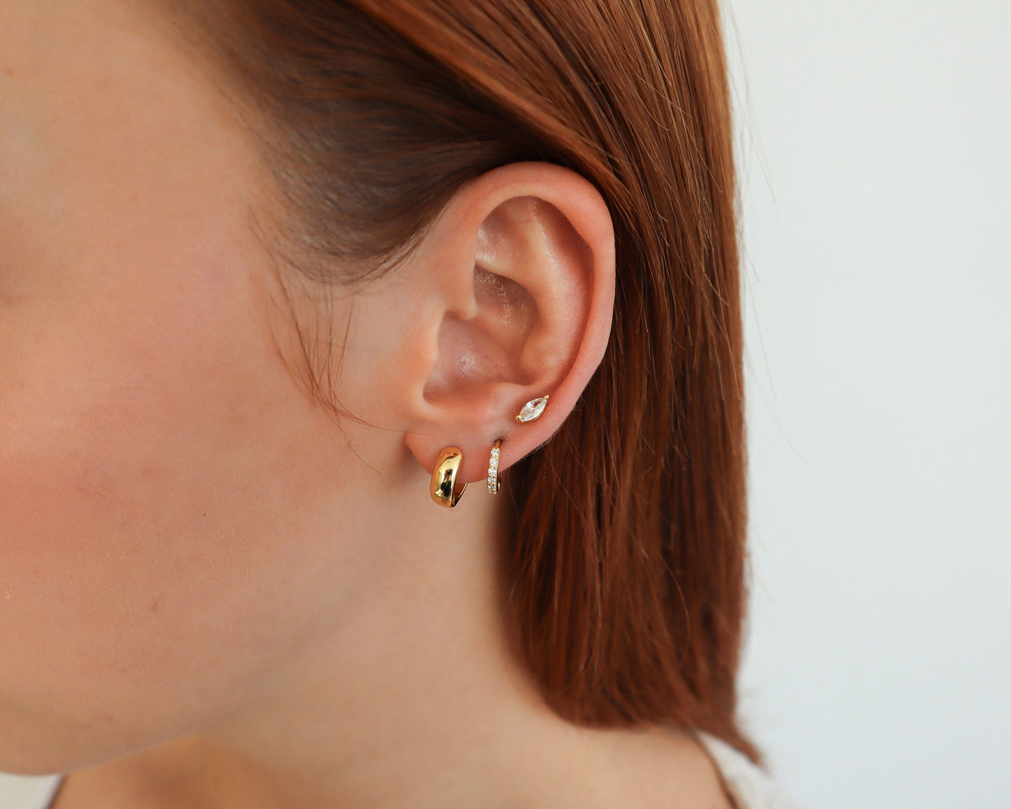 Marquise Gold Earrings Set