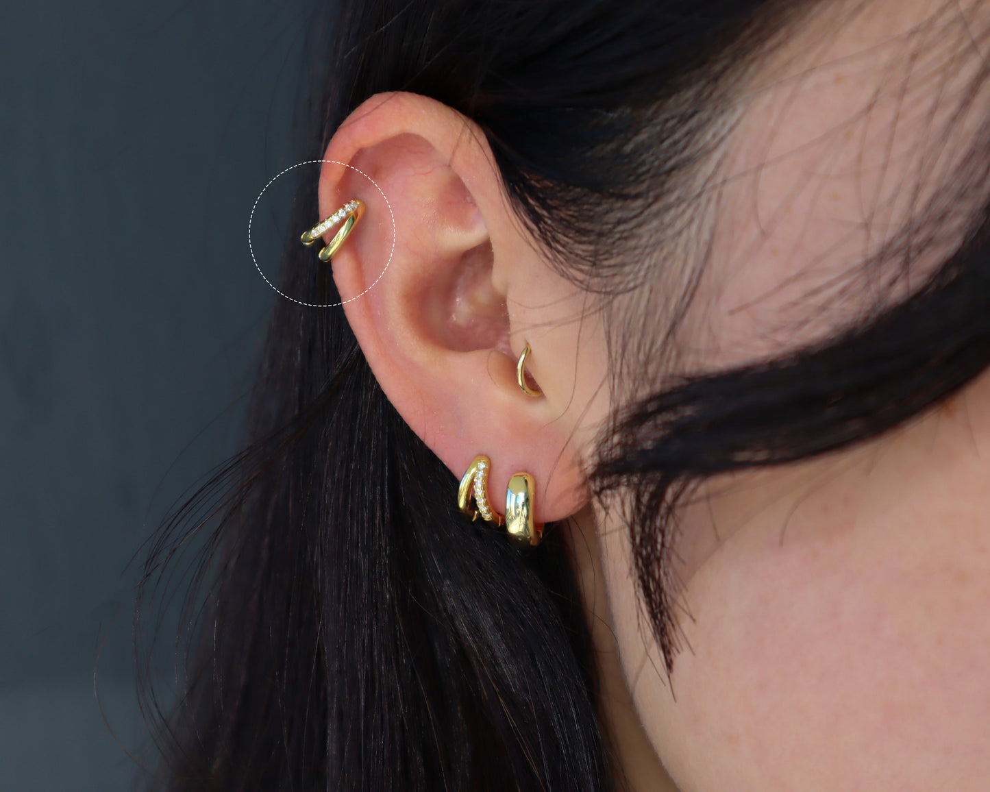 Double Helix Hoop Earring