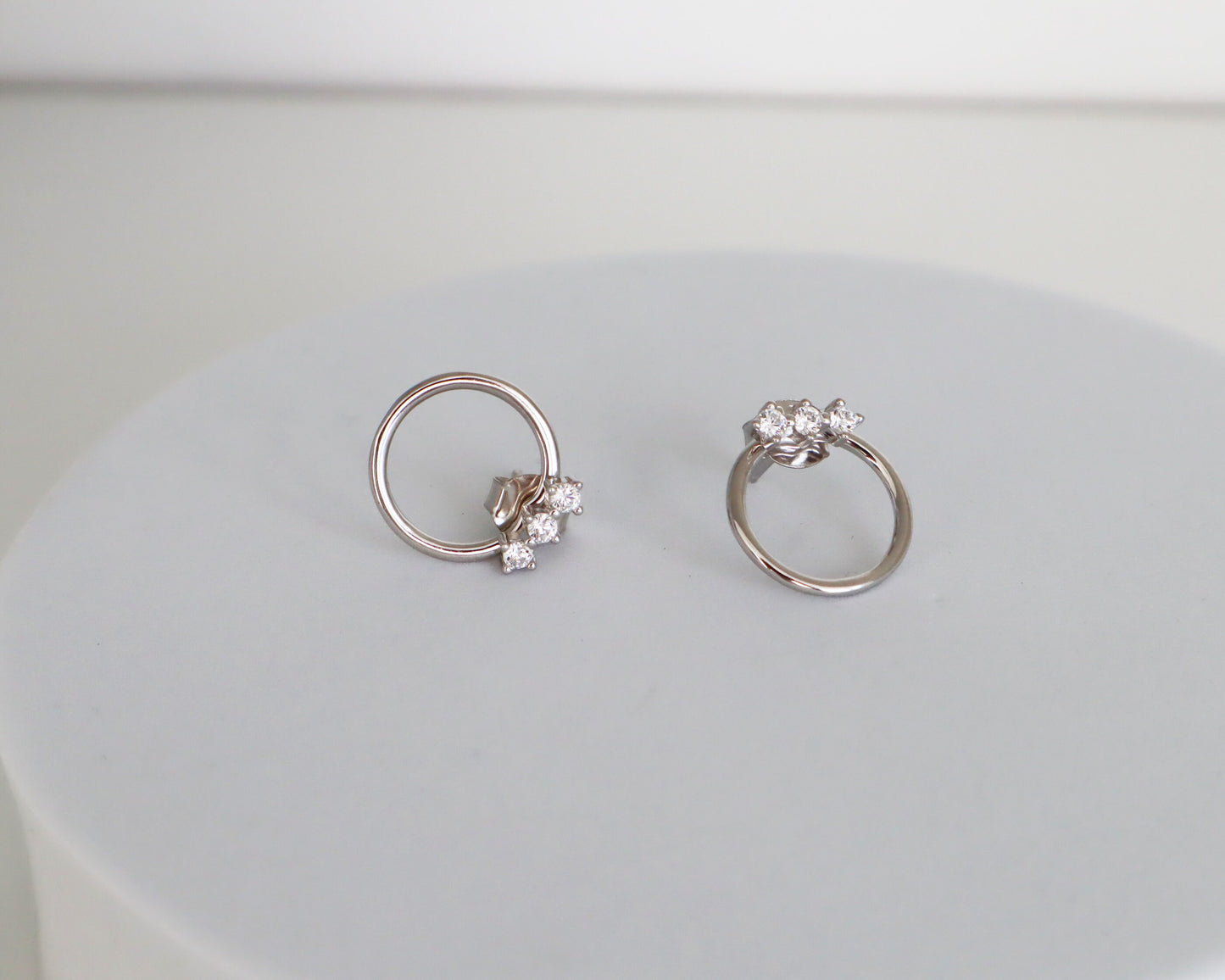 Dainty Front Back Circle  Earrings