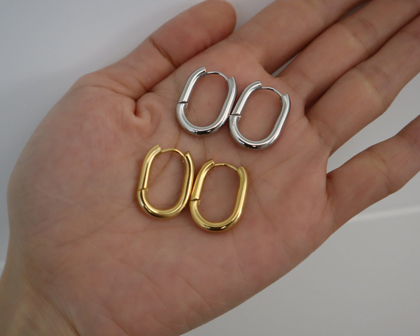 Oval Hoop Earrings