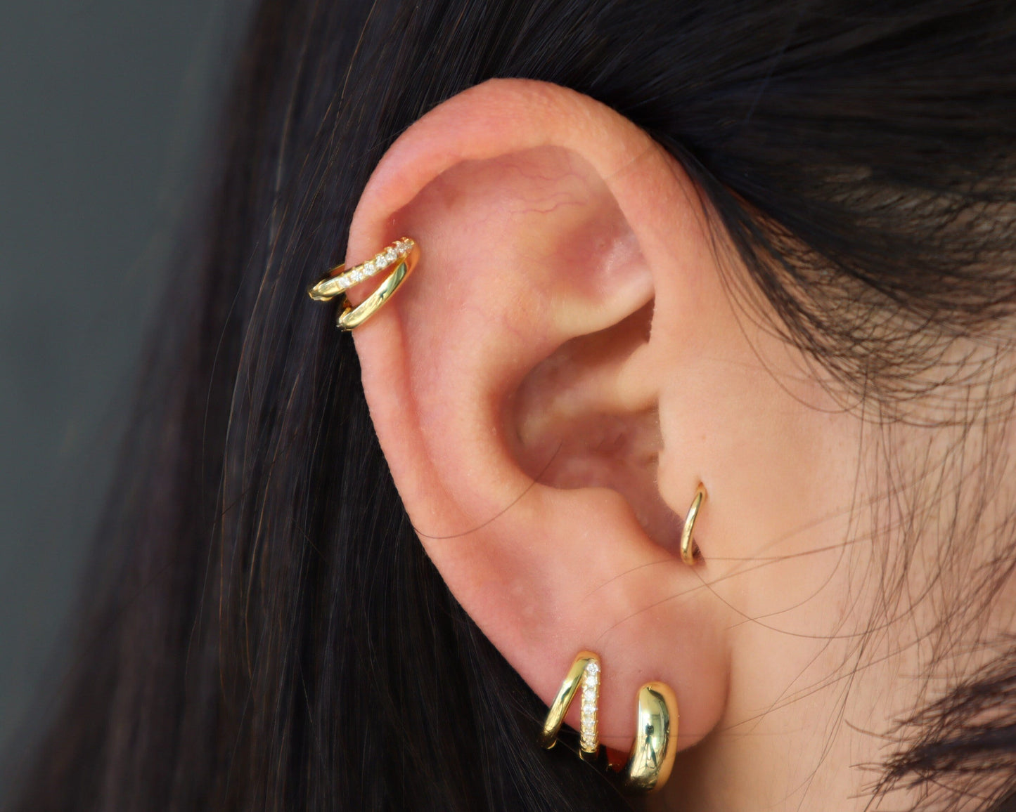 Double Helix Hoop Earring