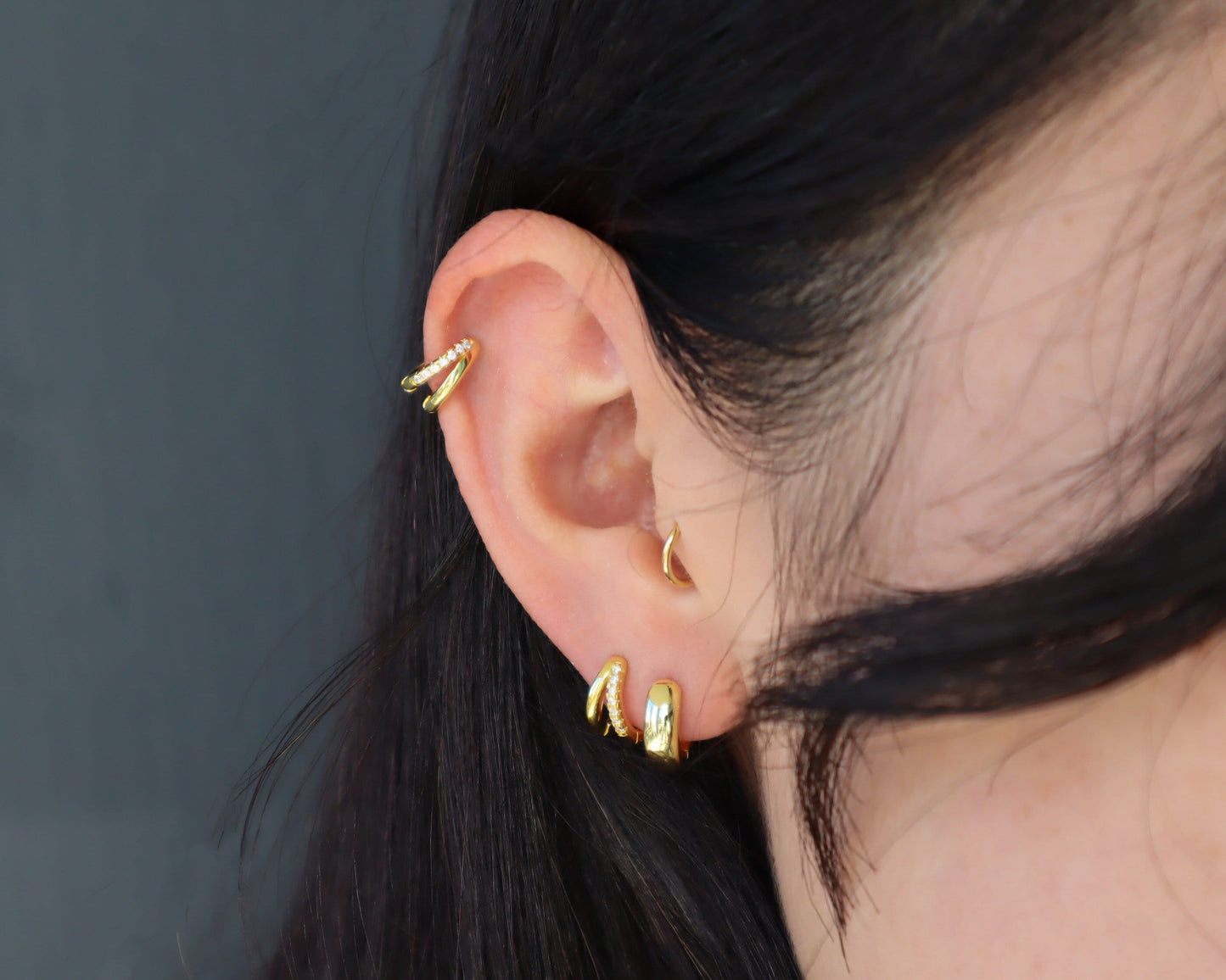 Double Helix Hoop Earring